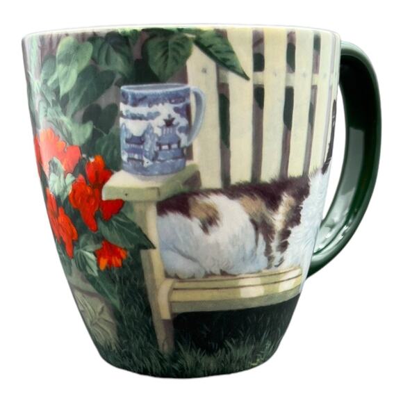 Cat Coffee Mug Tea Cup Black White Cat Garden Weirs Wild Things Lang 2009 EUC - Picture 2 of 7